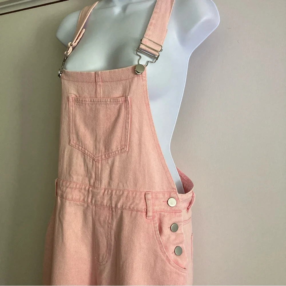 Vici She + Sky Pretty in Pink Denim Overalls, NWOT Sz S - Picture 4 of 16